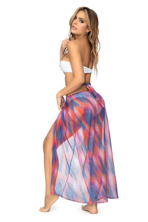 Mapale 47011 Multi-Way Printed Mesh Cover Up