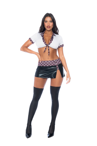 Mapale Wet Look Schoolgirl Costume 2 Piece | Roleplay Costume