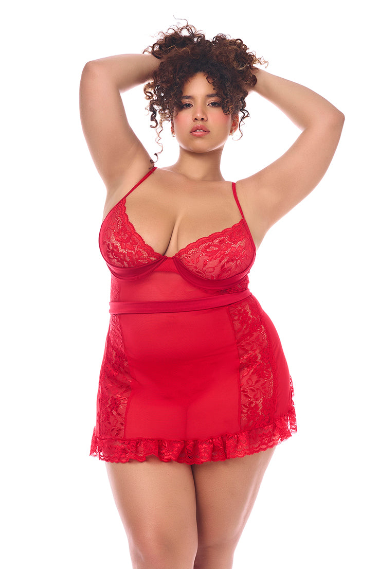 Mapale 7507X Babydoll With Matching G-String
