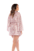 A must-have robe in a sophisticated, satin-look fabric in a floral print. Loose silhouette.