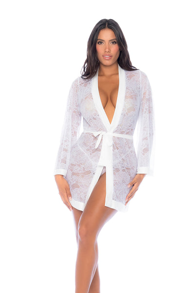Mapale White Lace Bridal Robe | Bridal Lingerie