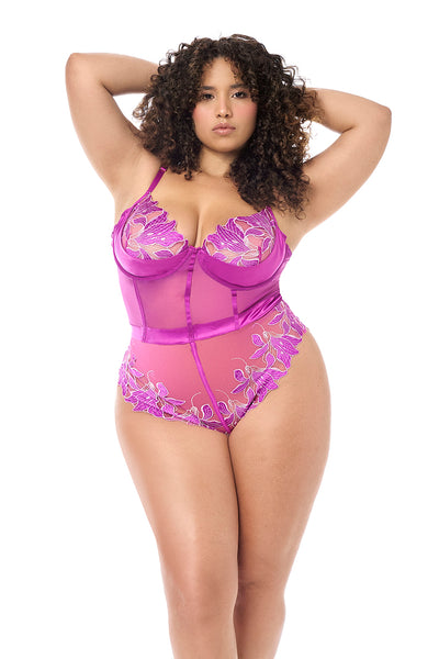 Mapale 8953X Plus Size Sheer Mesh Teddy