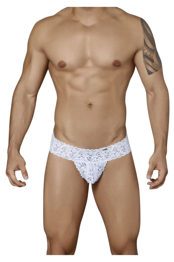 CandyMan 99315X Peek a Boo Lace Thongs - SomethingTrendy.com