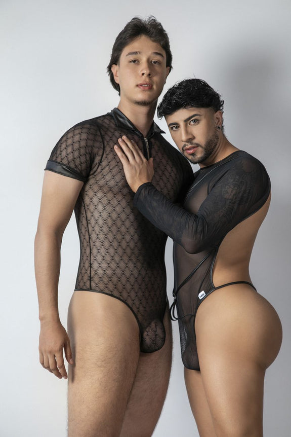 CandyMan 99902 Geometric Mesh Bodysuit