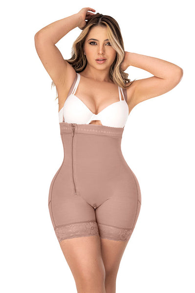 Mapale F503 Mid Leg Strapless Zip-Up Shapewear