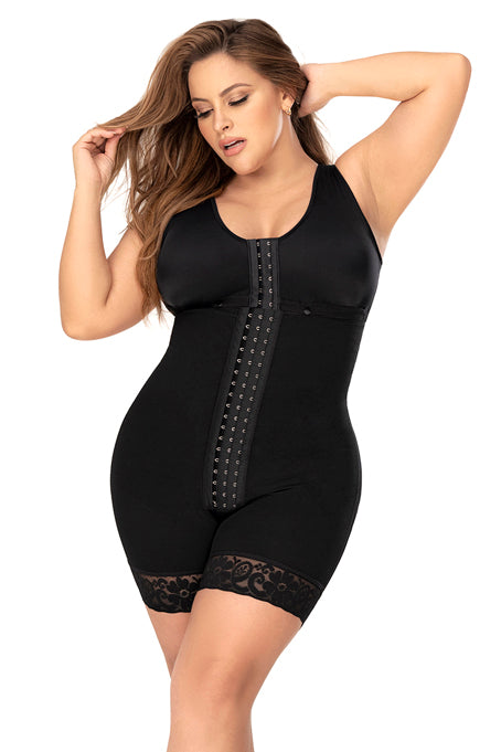 Mapale F509X Plus Size Cross Back Support Mid Length Shapewear