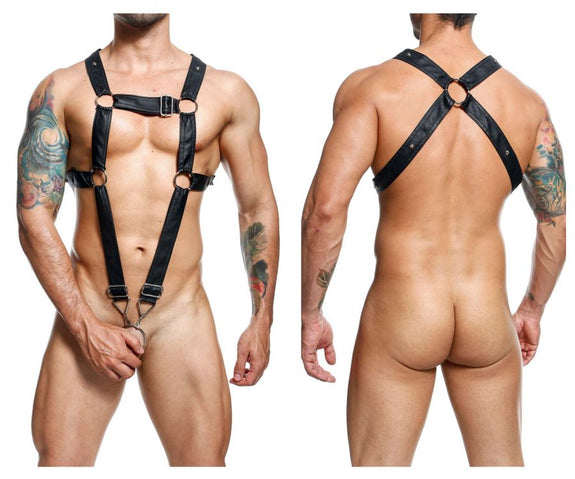MaleBasics DMBL07 DNGEON Cross Cockring Harness - SomethingTrendy.com