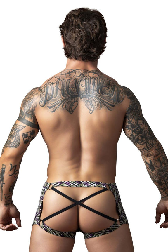 Male Power 148-303 Gridlocked Strappy Back Short