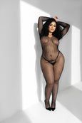 Mapale 1102X Curvy Maya Long Sleeve Fishnet Bodysuit