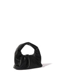 Marshmallow Croissant Bag in Soft Leather, Black