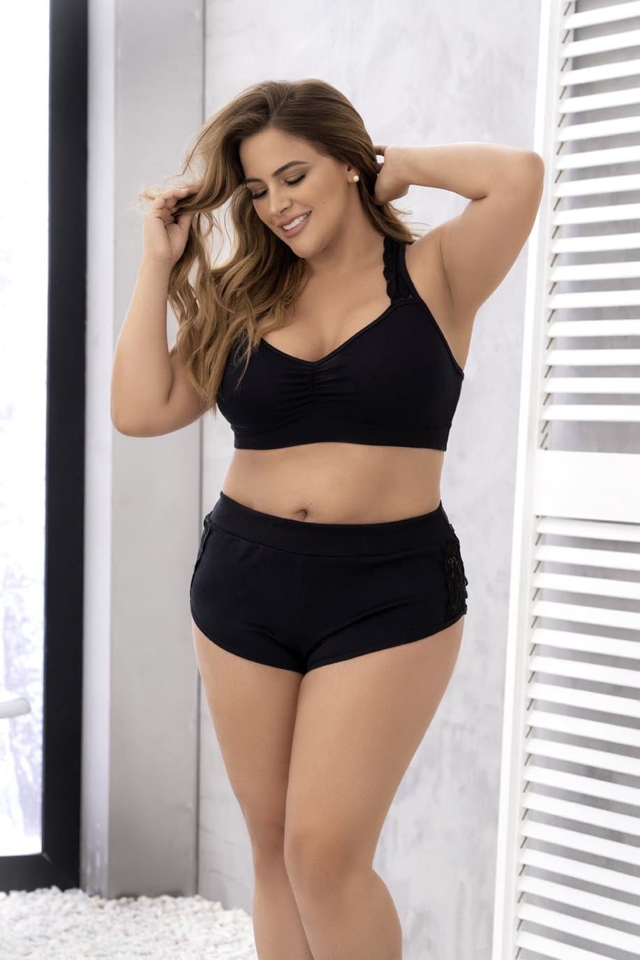 Mapale 7389X Plus Size Cozy Bra Top and Shorts - SomethingTrendy.com