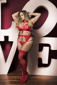 Mapale 8277X Plus Size Fiery Red Lace Teddy