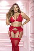 Mapale 8561X Plus Size Lace Three Piece Set - SomethingTrendy.com