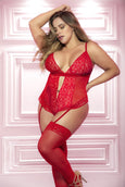 Mapale 8568X Plus Size Ruffles Teddy Lingerie - SomethingTrendy.com