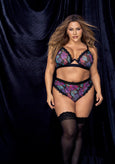 Mapale 8771X Anastacia Floral Two Piece Lingerie Set Plus Size