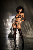 Mapale 8786 Sloane Sheer Applique Three Piece Lingerie Set