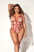 Mapale 8817X Betsy Sheer Bodysuit Plus Size