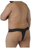 CandyMan 99315X  Plus Size Peek a Boo Lace Thongs - SomethingTrendy.com