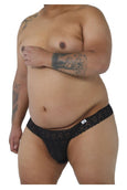 CandyMan 99315X  Plus Size Peek a Boo Lace Thongs - SomethingTrendy.com