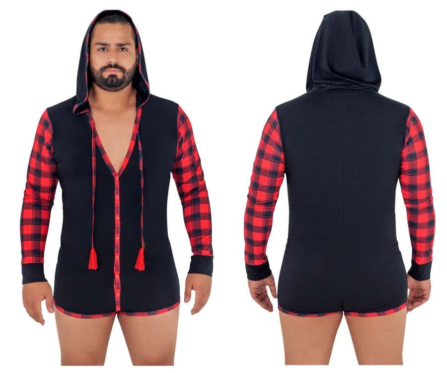 CandyMan 99575X Hoodie Bodysuit - SomethingTrendy.com