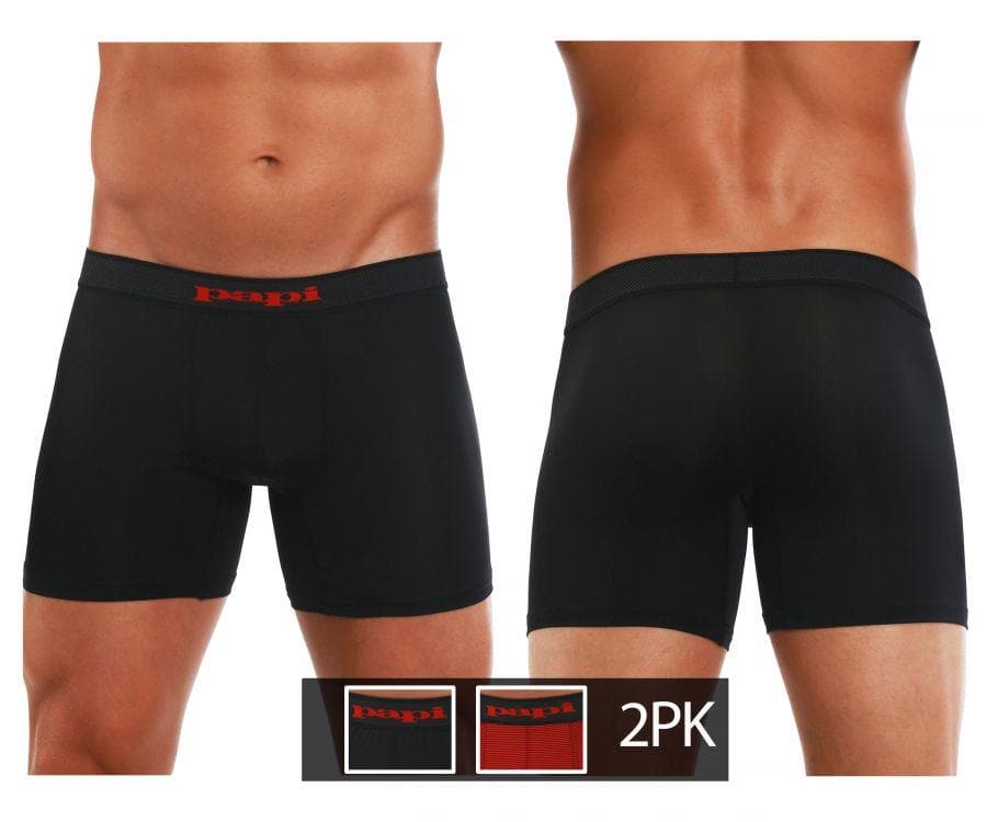 Papi 626185-982 Cool2 2PK Solid Boxer Briefs - SomethingTrendy.com